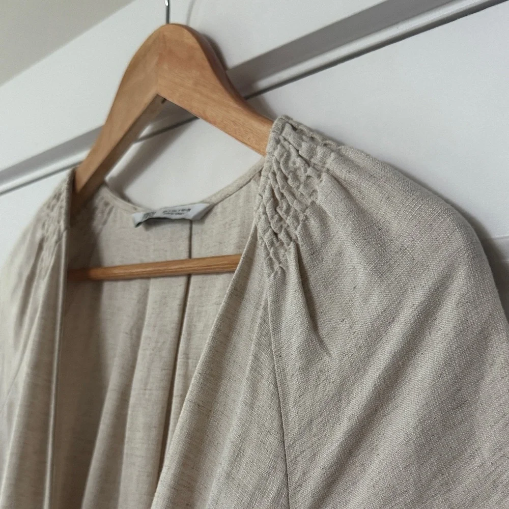 Zara Cream Jumpsuit with Belt and pockets